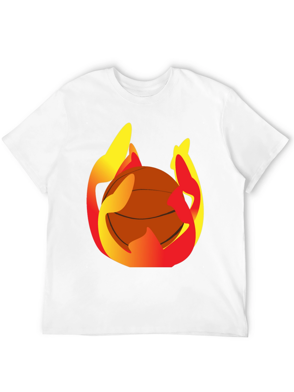 Flaming Basketball Graphic Tee - Mens Black T-Shirt