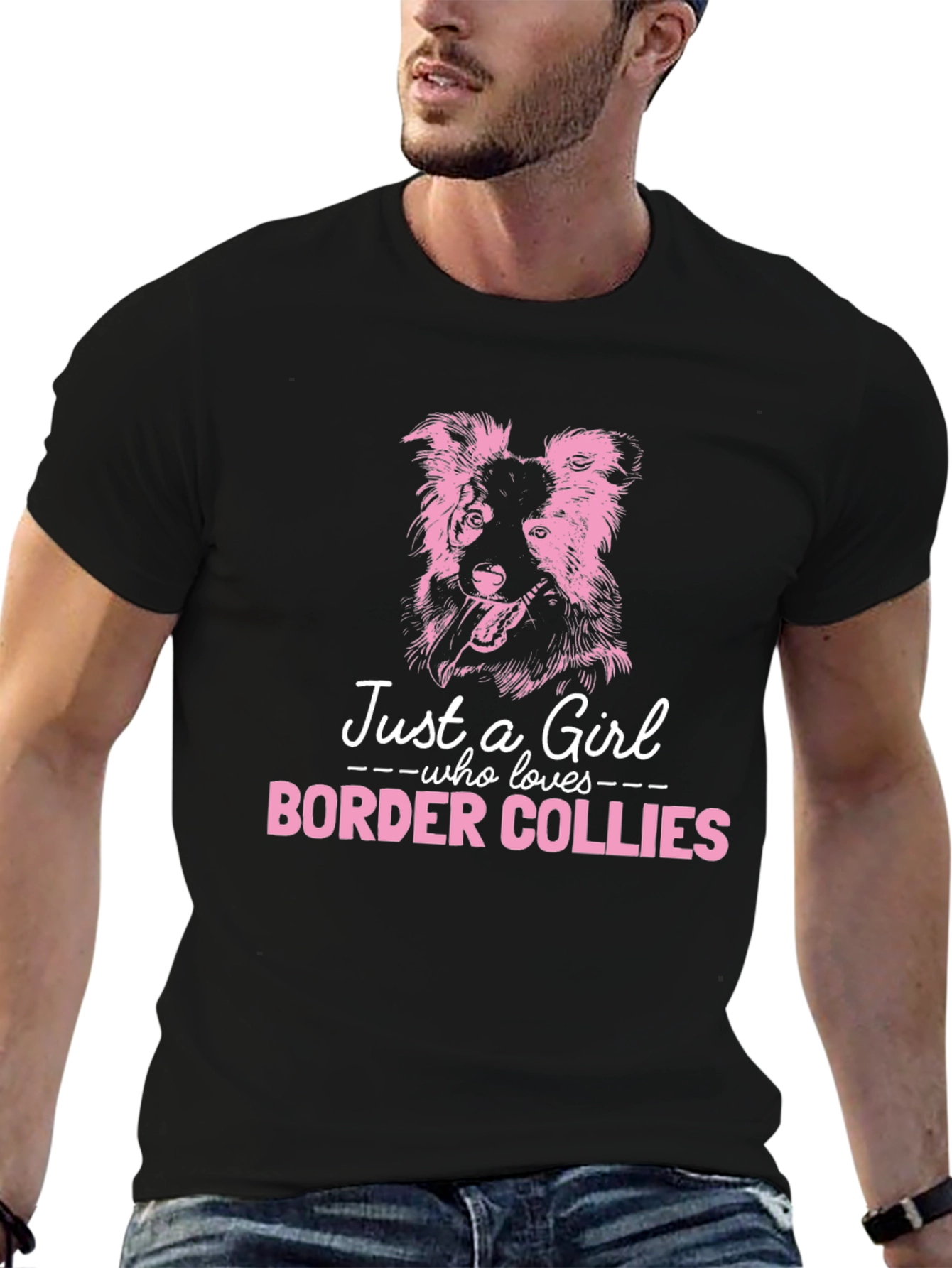 Border Collie Lover T-Shirt - Just A Girl Who Loves Dogs