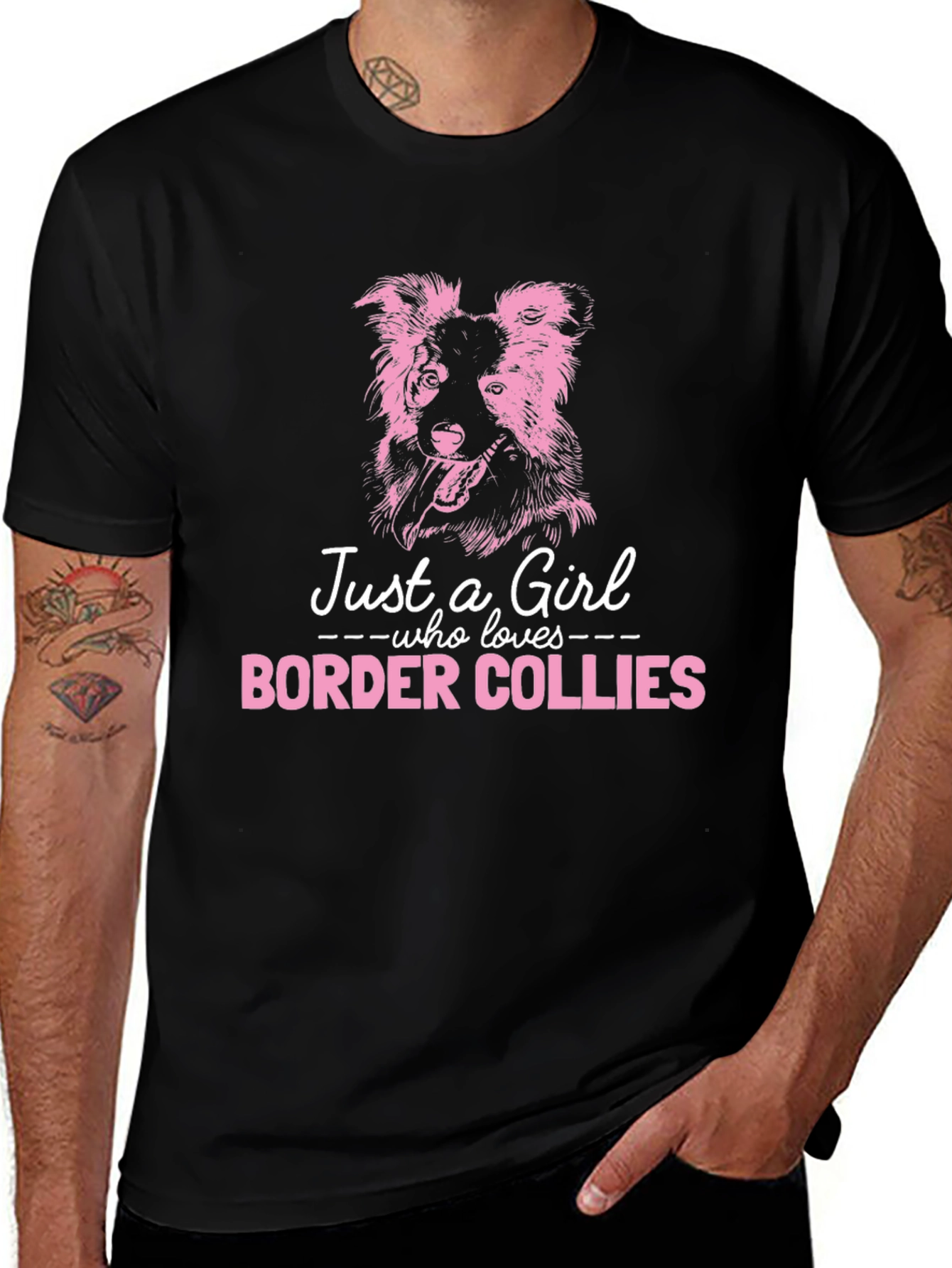 Border Collie Lover T-Shirt - Just A Girl Who Loves Dogs