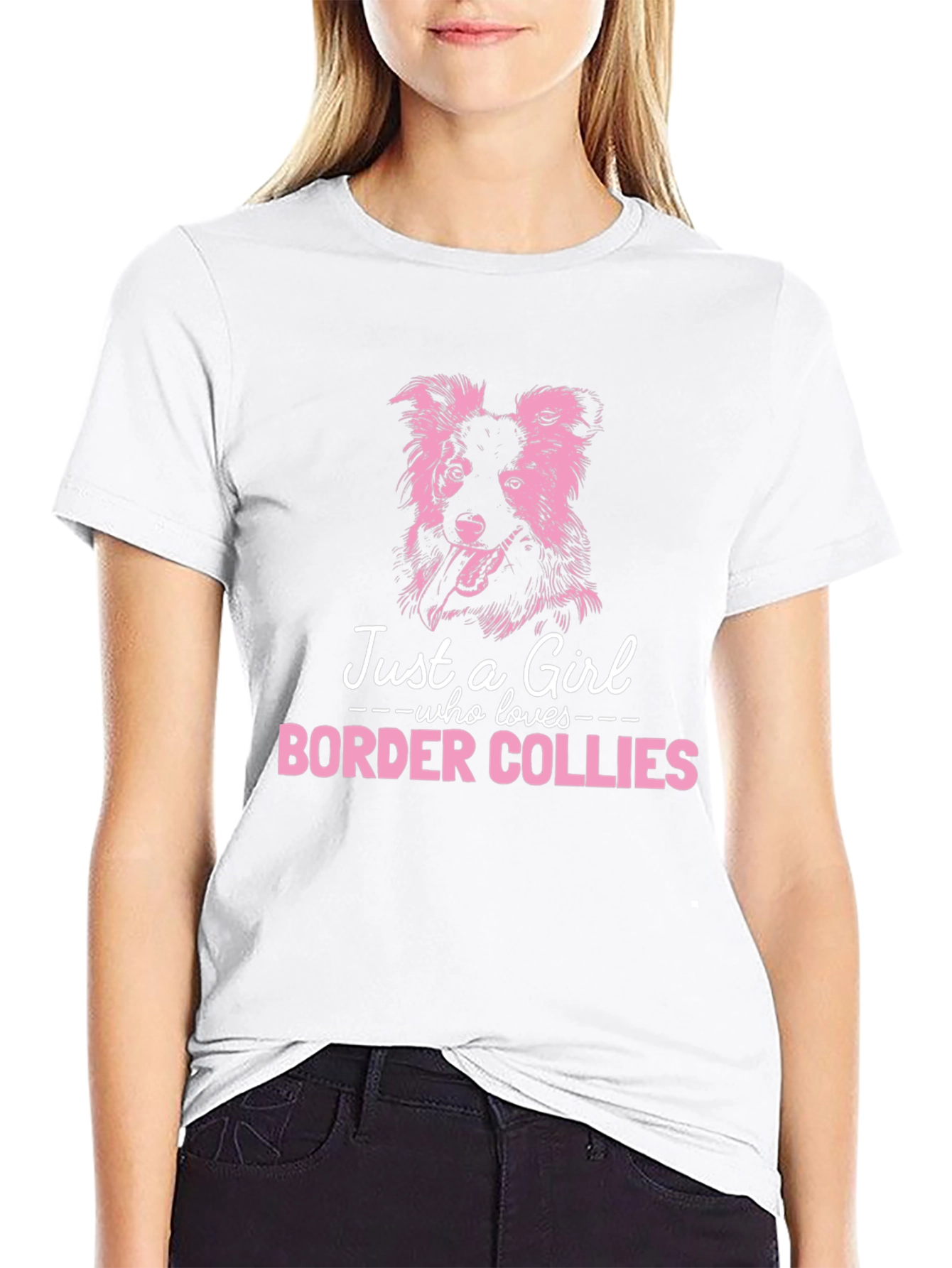 Border Collie Lover T-Shirt - Just A Girl Who Loves Dogs