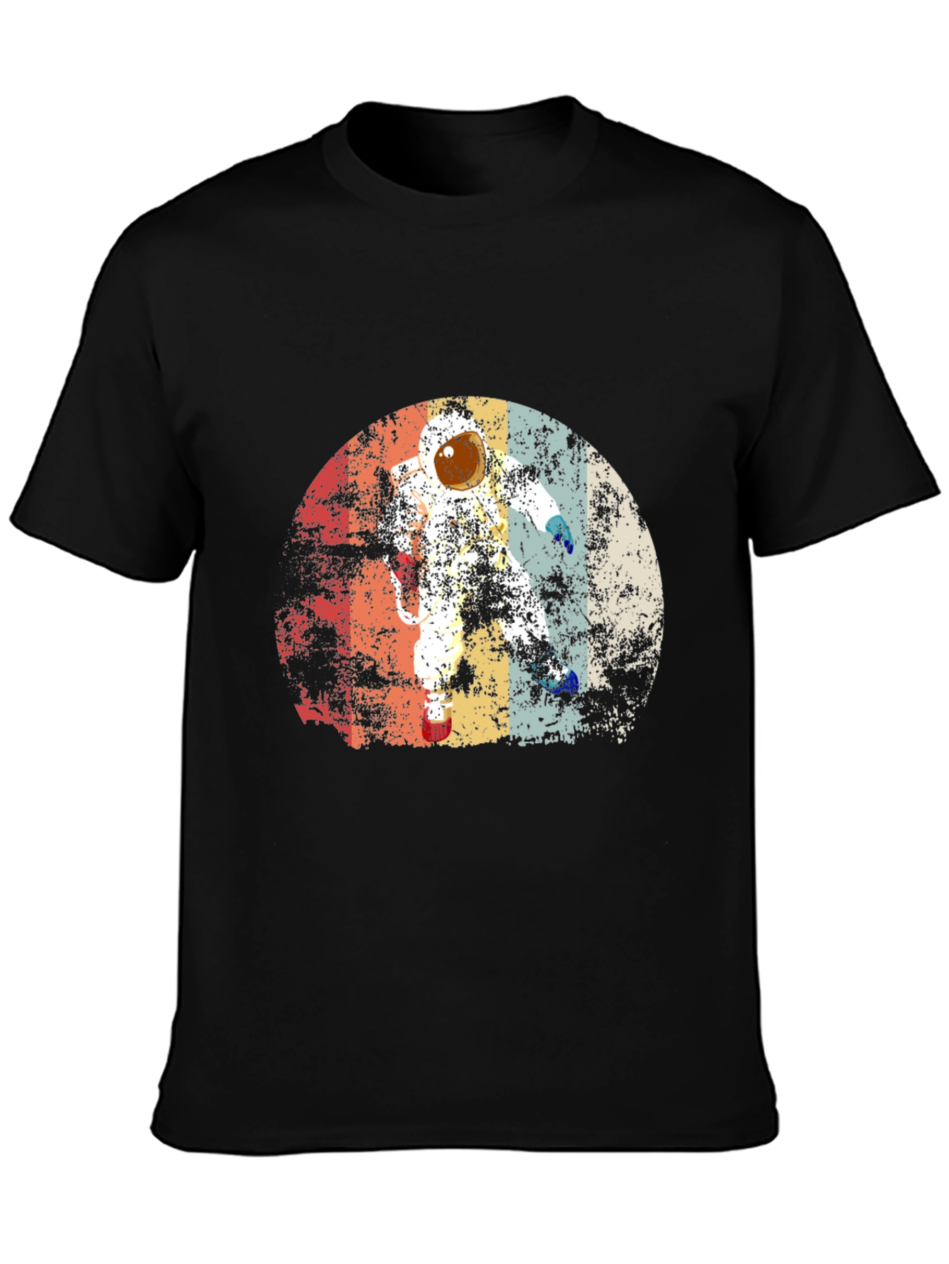 Retro Astronaut Graphic Black T-Shirt