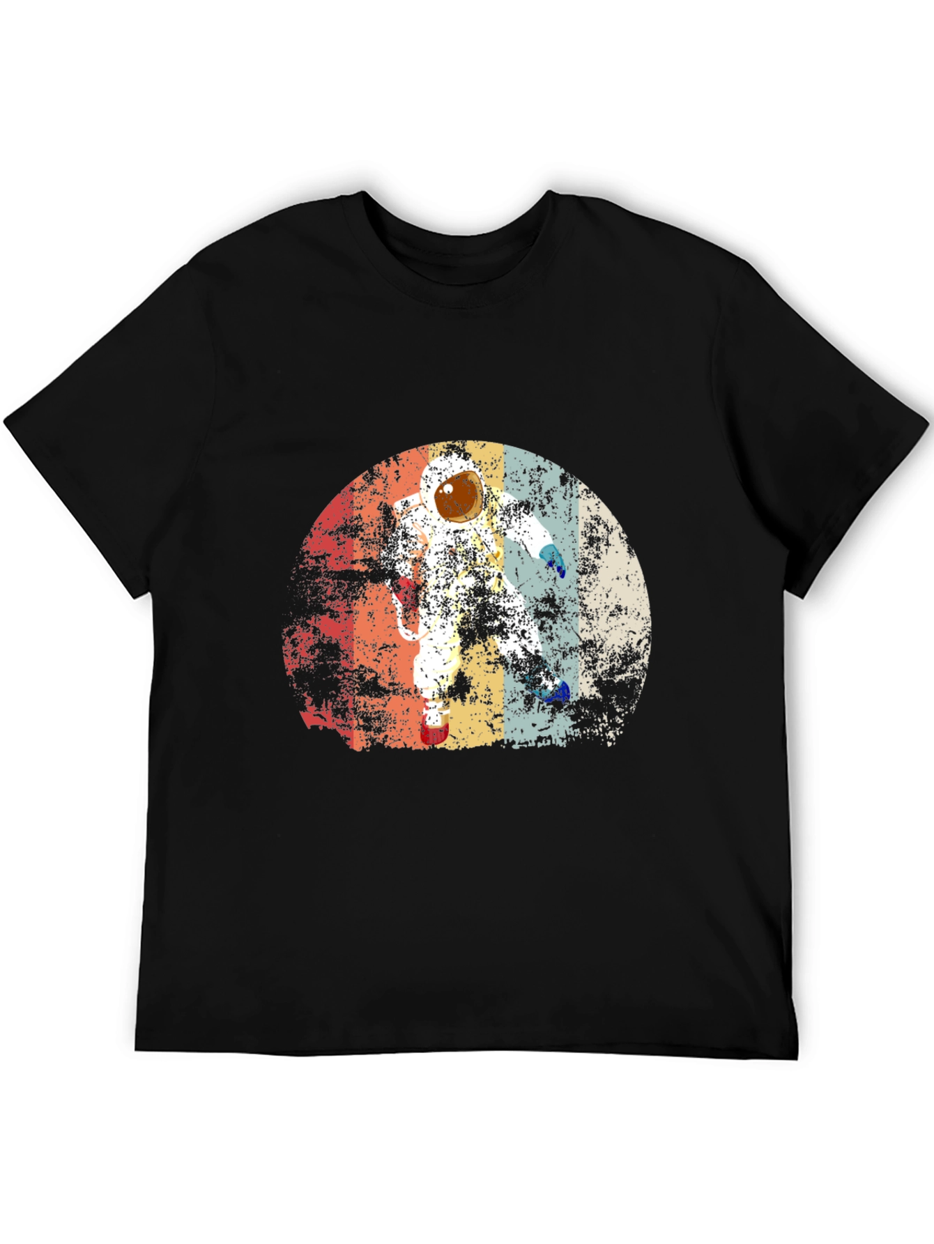Retro Astronaut Graphic Black T-Shirt