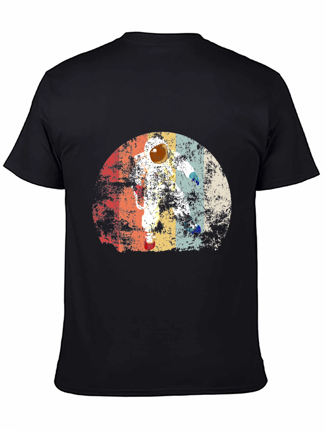 Retro Astronaut Graphic Black T-Shirt