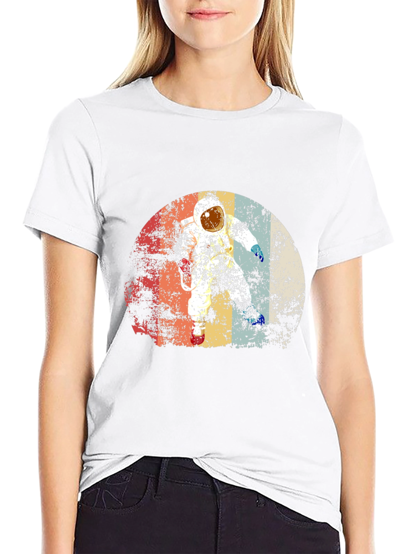 Retro Astronaut Graphic Black T-Shirt