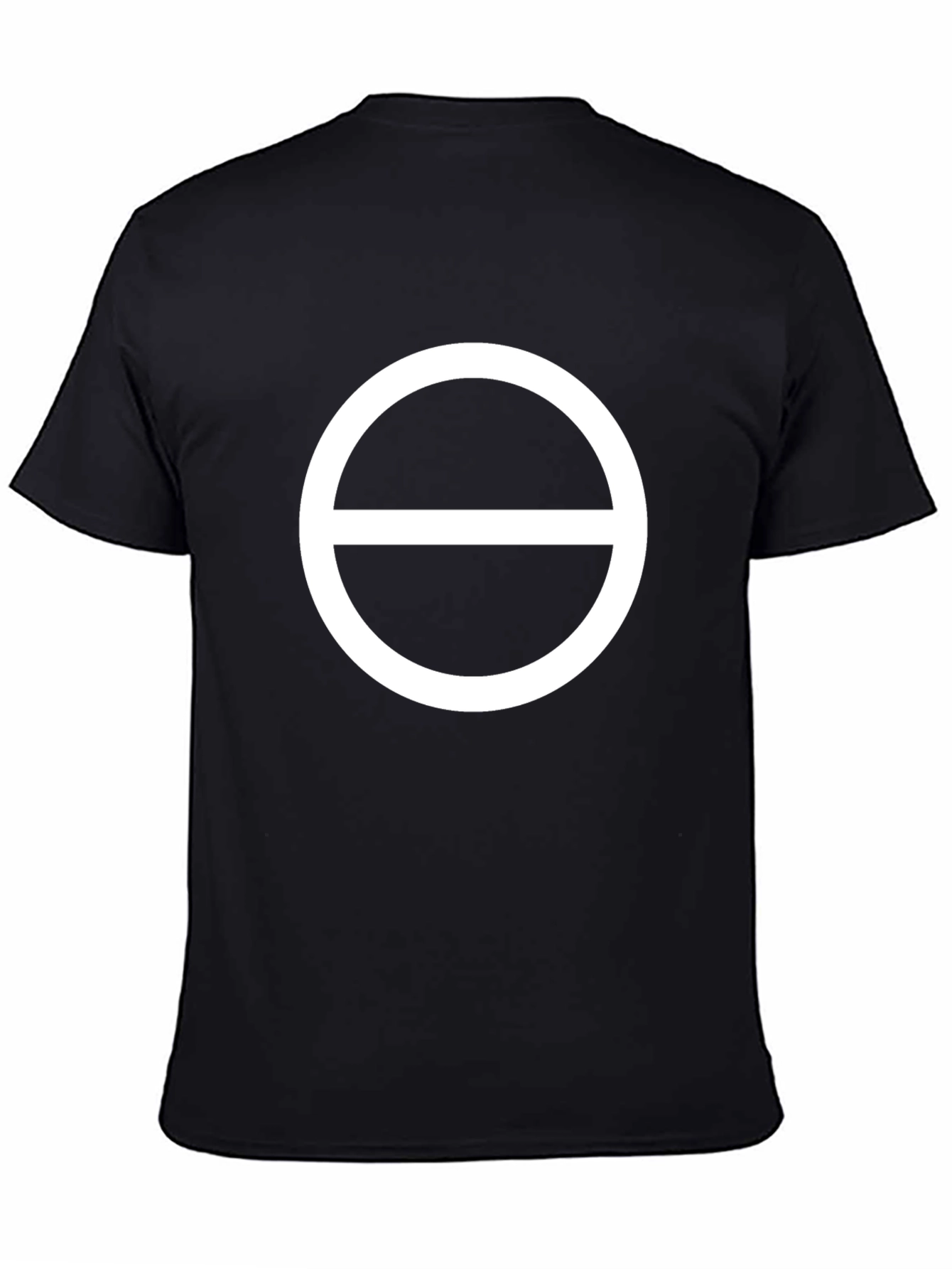 Graphic Tee: White Circle with Line Design