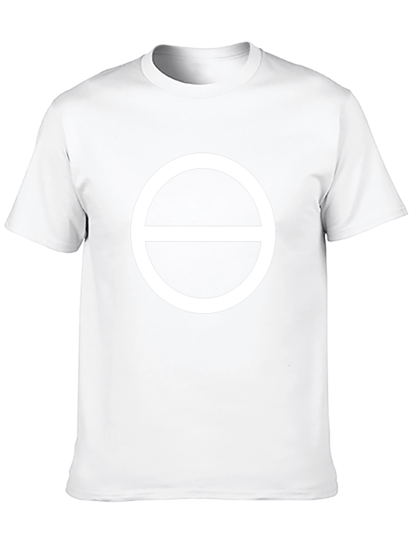 Graphic Tee: White Circle with Line Design