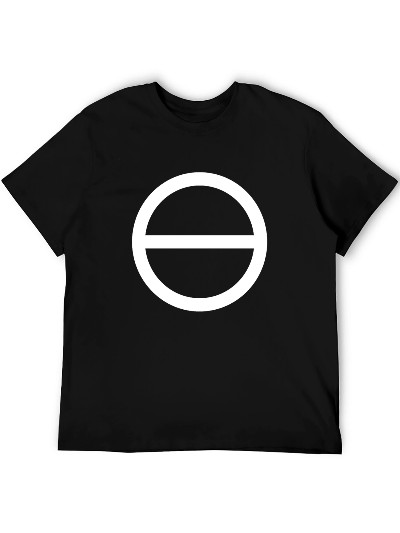 Graphic Tee: White Circle with Line Design