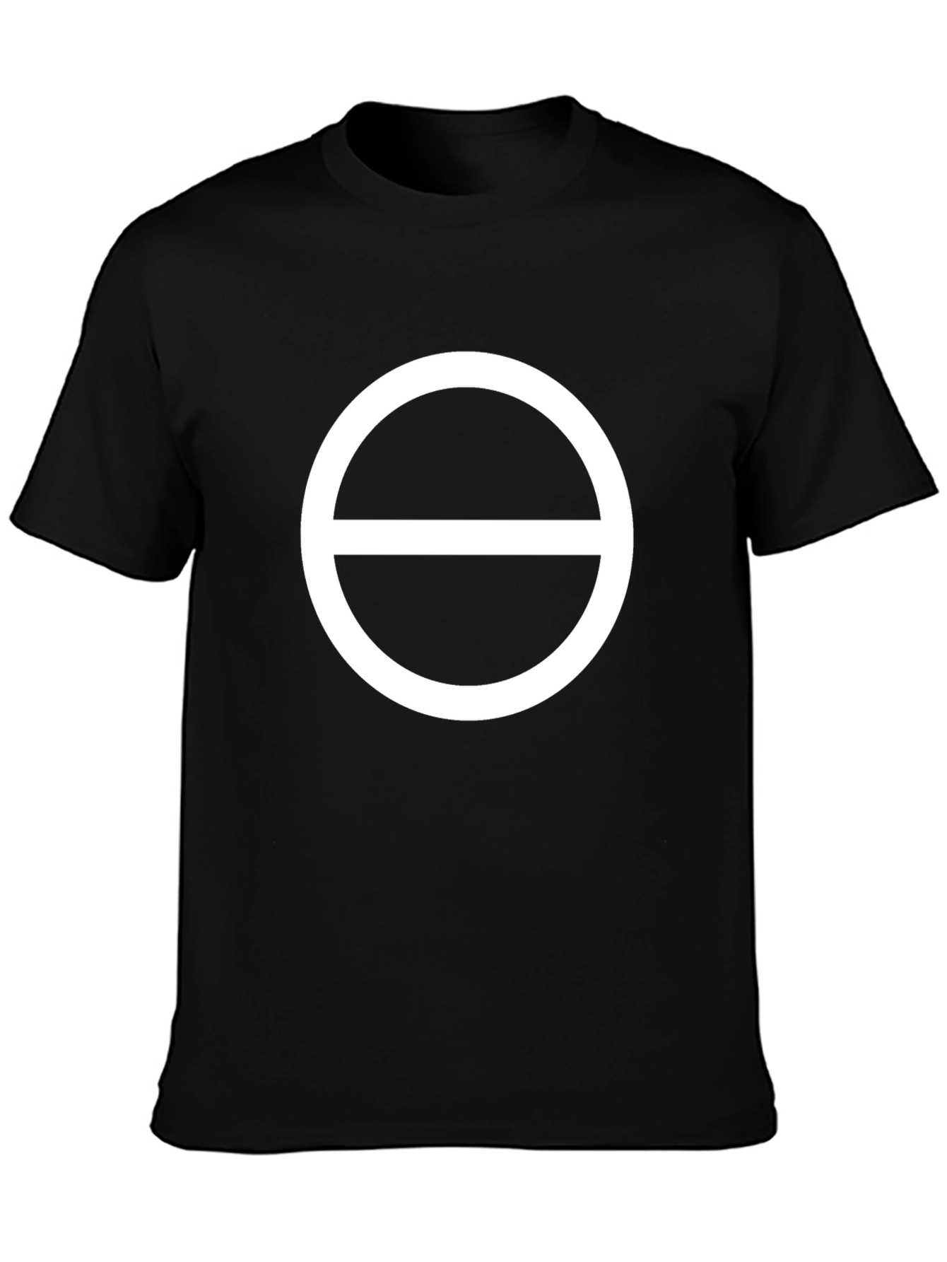 Graphic Tee: White Circle with Line Design