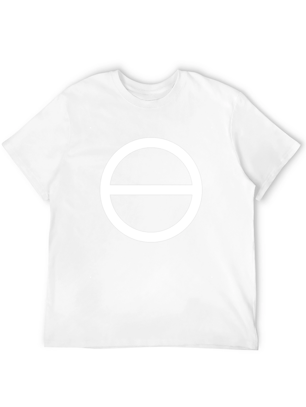 Graphic Tee: White Circle with Line Design