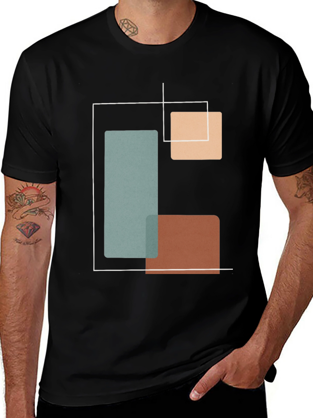 Geometric Black T-Shirt