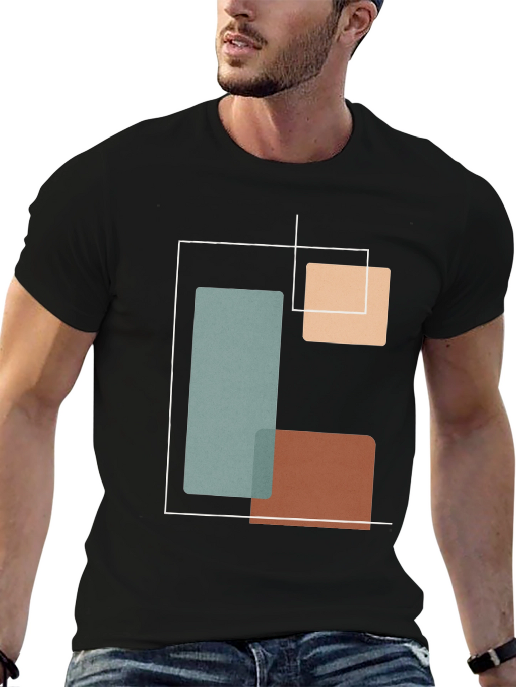 Geometric Black T-Shirt