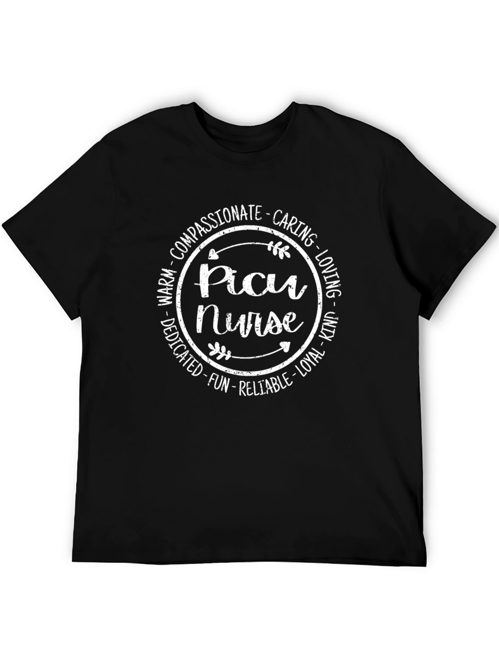 PICU Nurse T-Shirt - Compassionate Caring Design