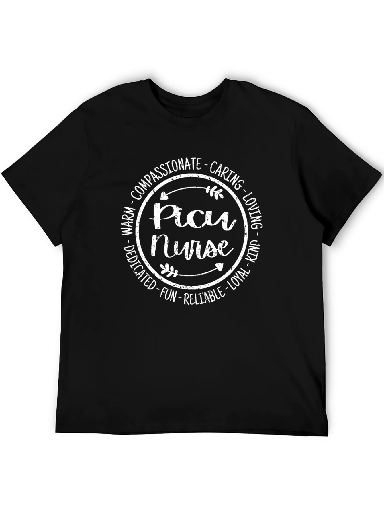 PICU Nurse T-Shirt - Compassionate Caring Design