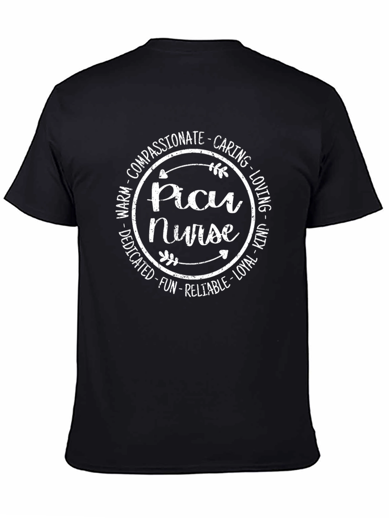 PICU Nurse T-Shirt - Compassionate Caring Design