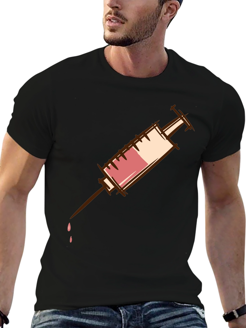 Syringe Graphic T-Shirt - Unisex Cotton Tee