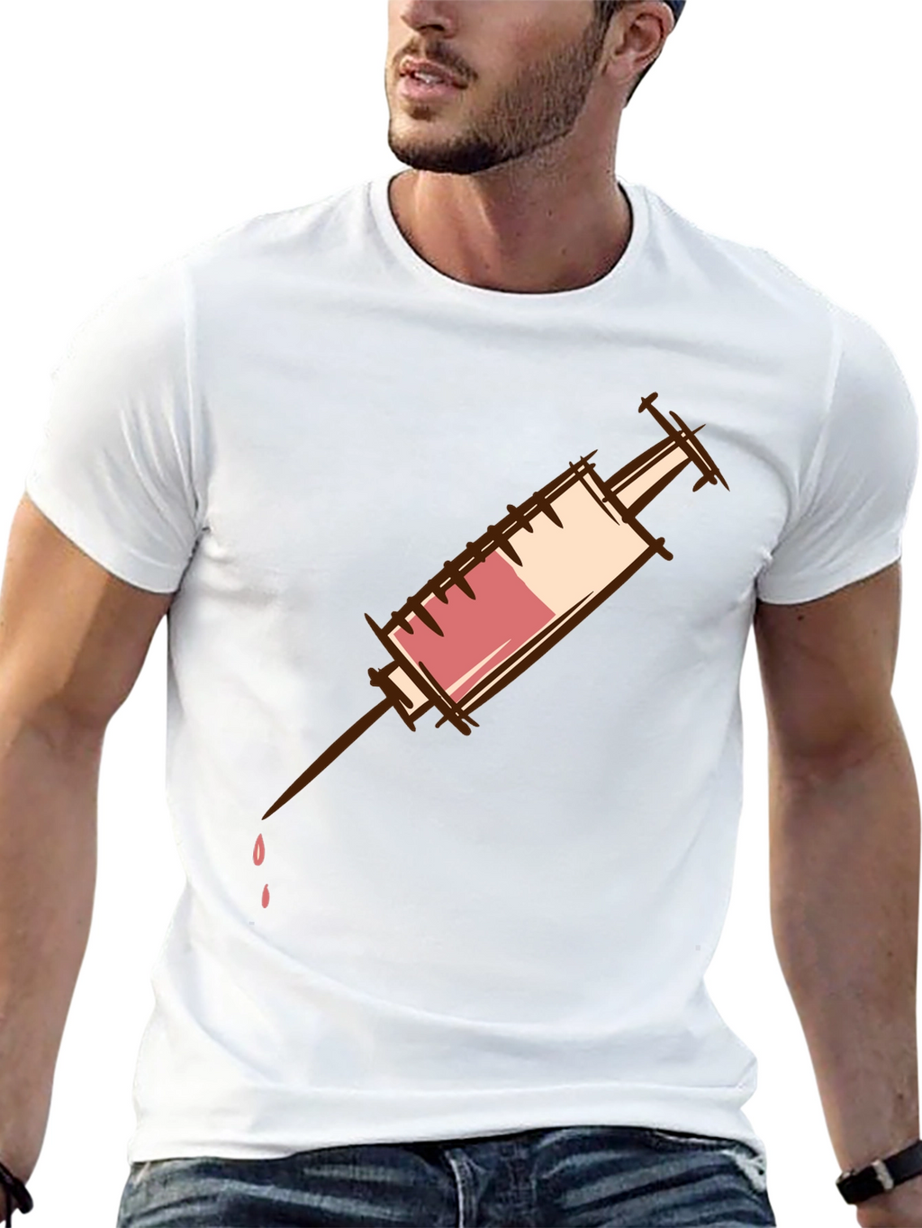 Syringe Graphic T-Shirt - Unisex Cotton Tee