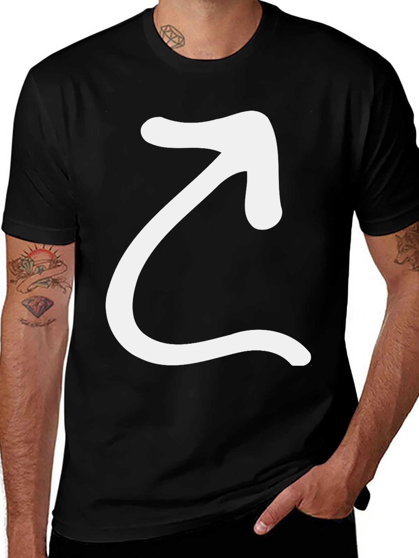 Arrow Graphic Black T-Shirt - Modern Casual Tee