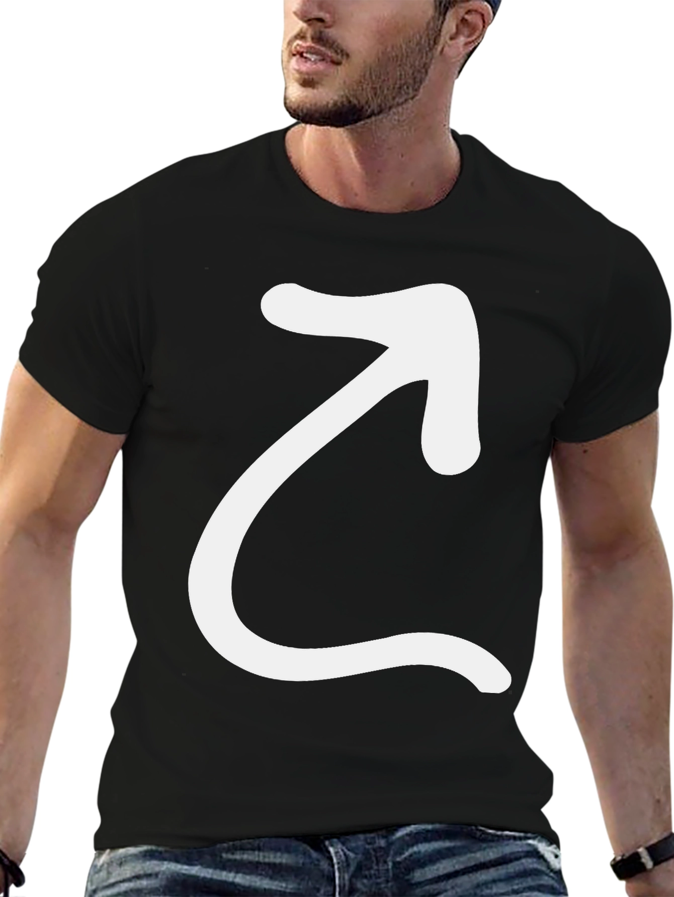 Arrow Graphic Black T-Shirt - Modern Casual Tee