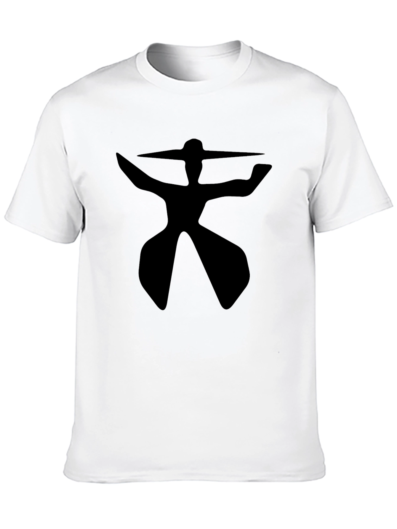 Abstract Figure Graphic Tee - Black