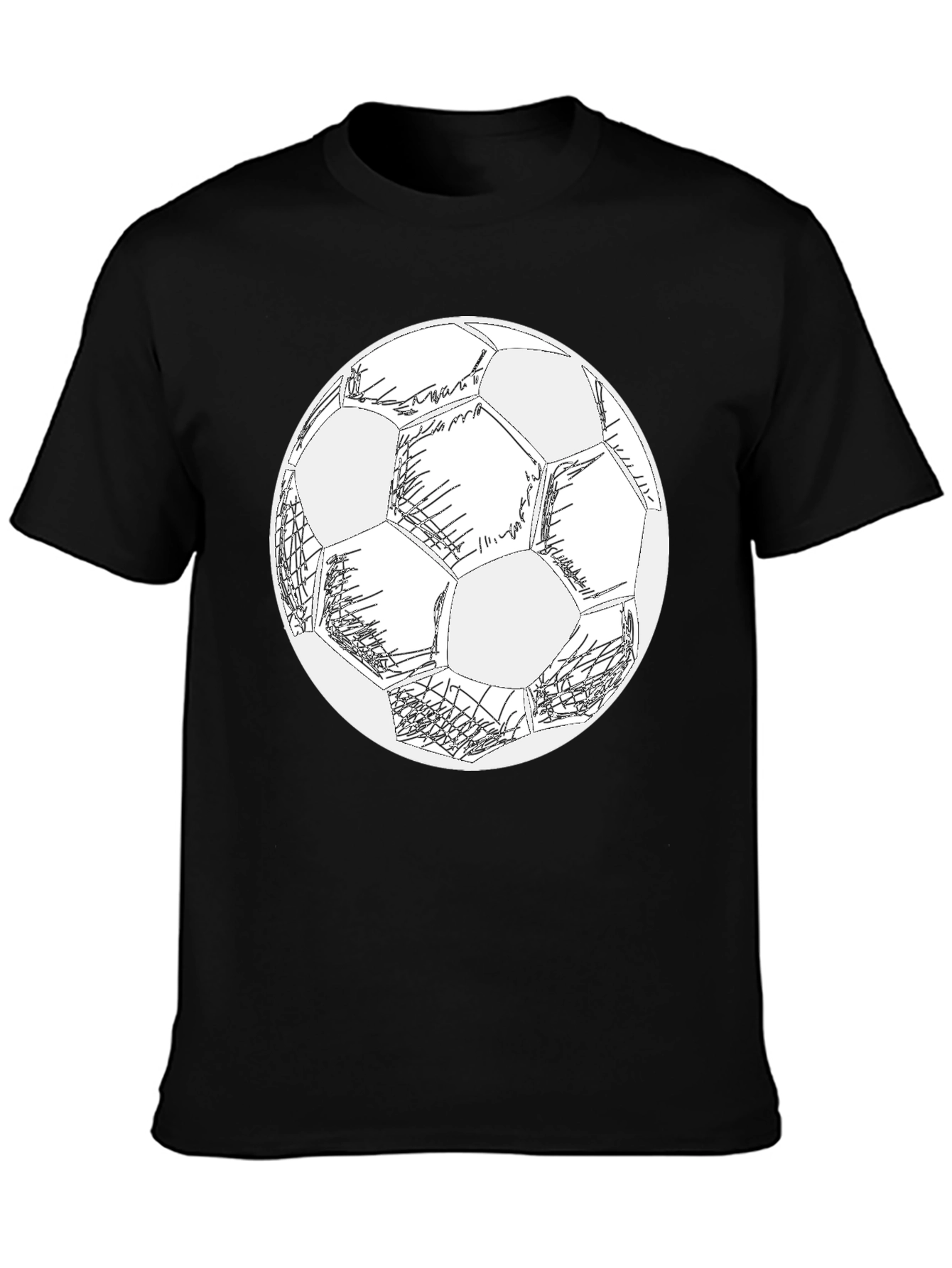 Soccer Ball Graphic Black T-Shirt