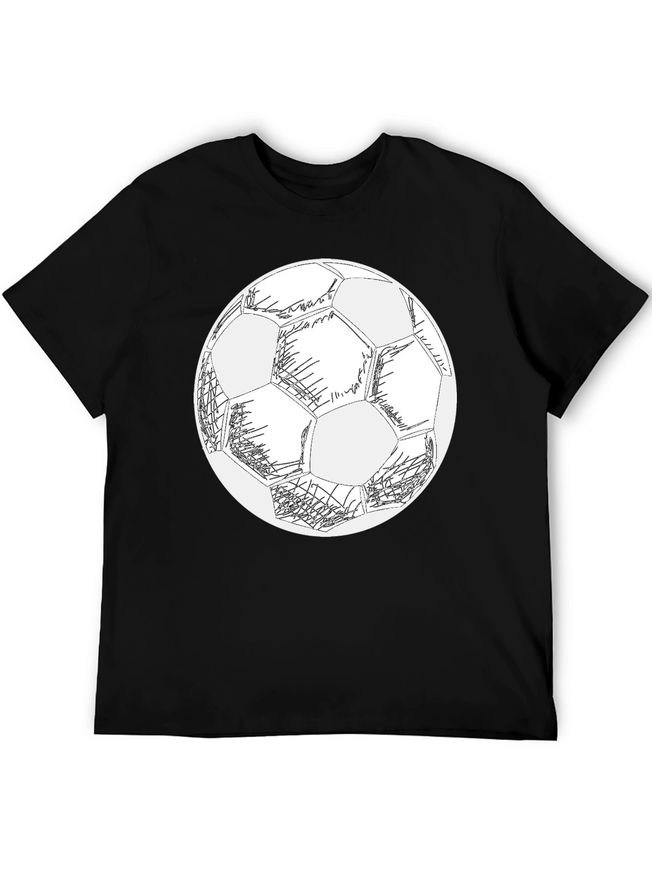 Soccer Ball Graphic Black T-Shirt