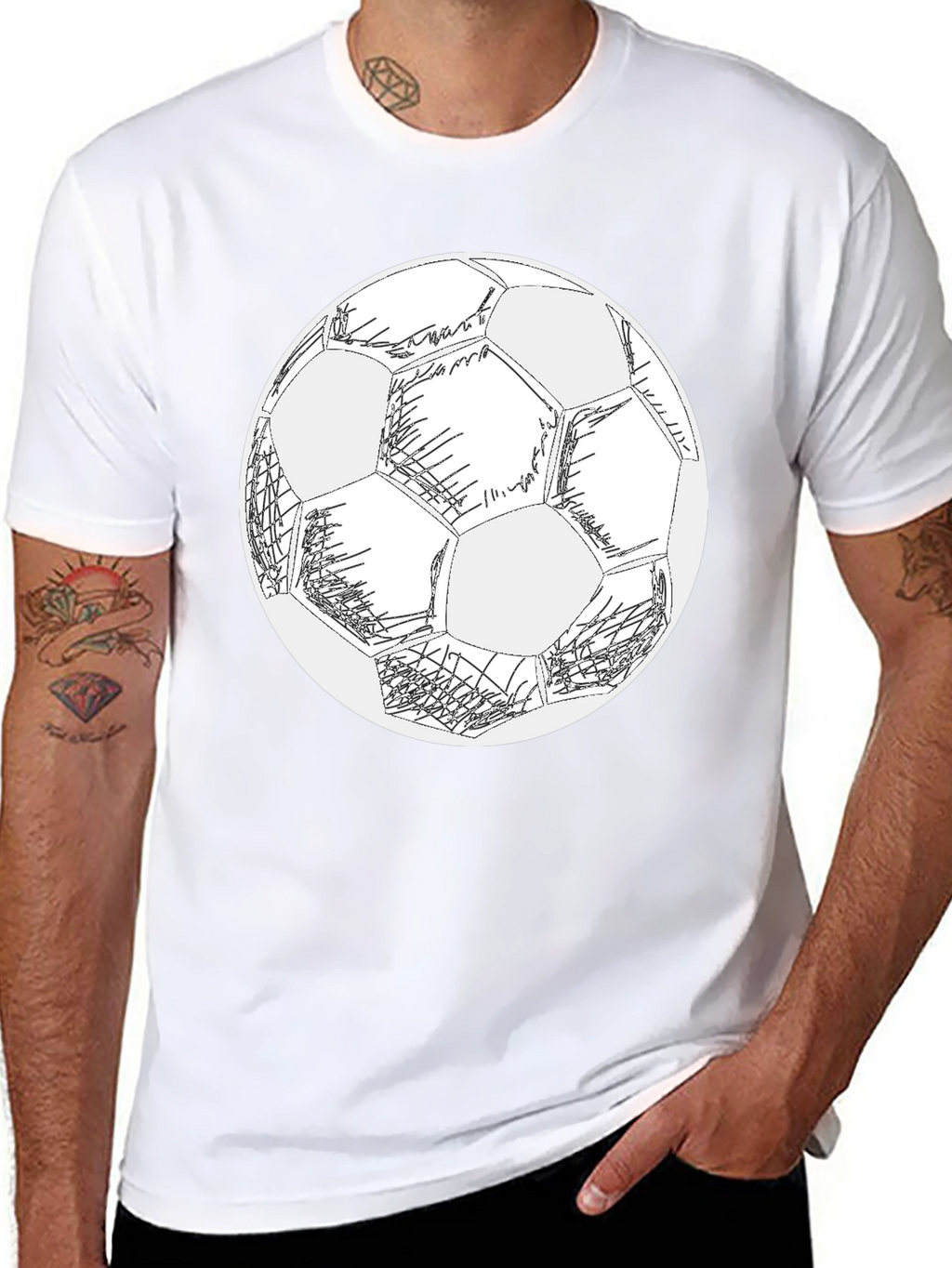 Soccer Ball Graphic Black T-Shirt