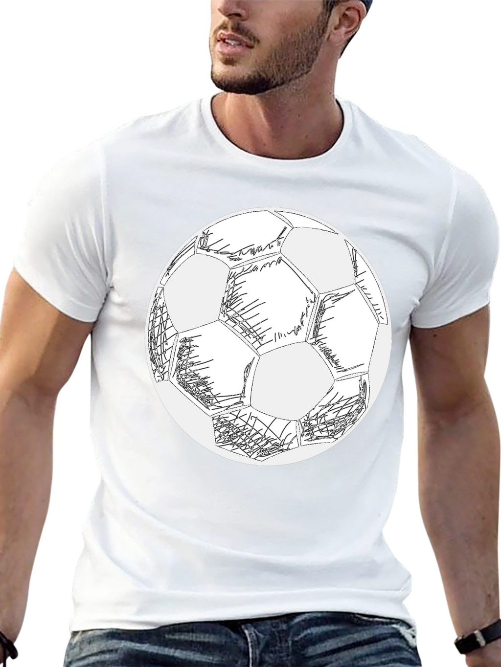 Soccer Ball Graphic Black T-Shirt