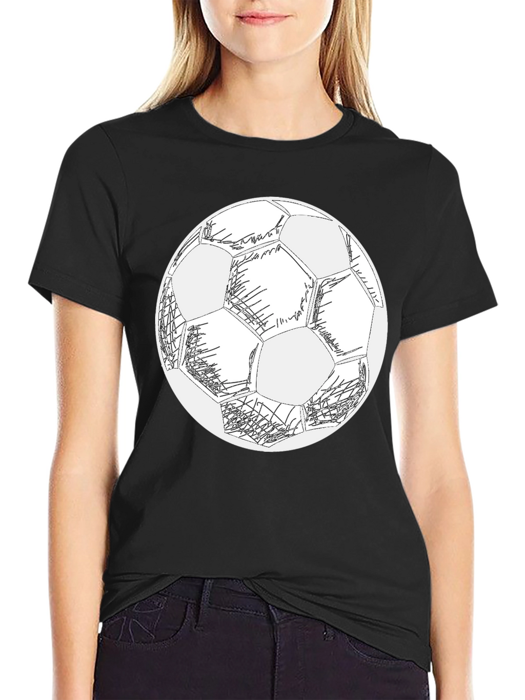 Soccer Ball Graphic Black T-Shirt