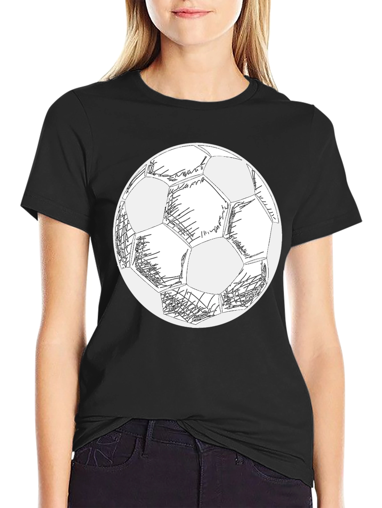 Soccer Ball Graphic Black T-Shirt