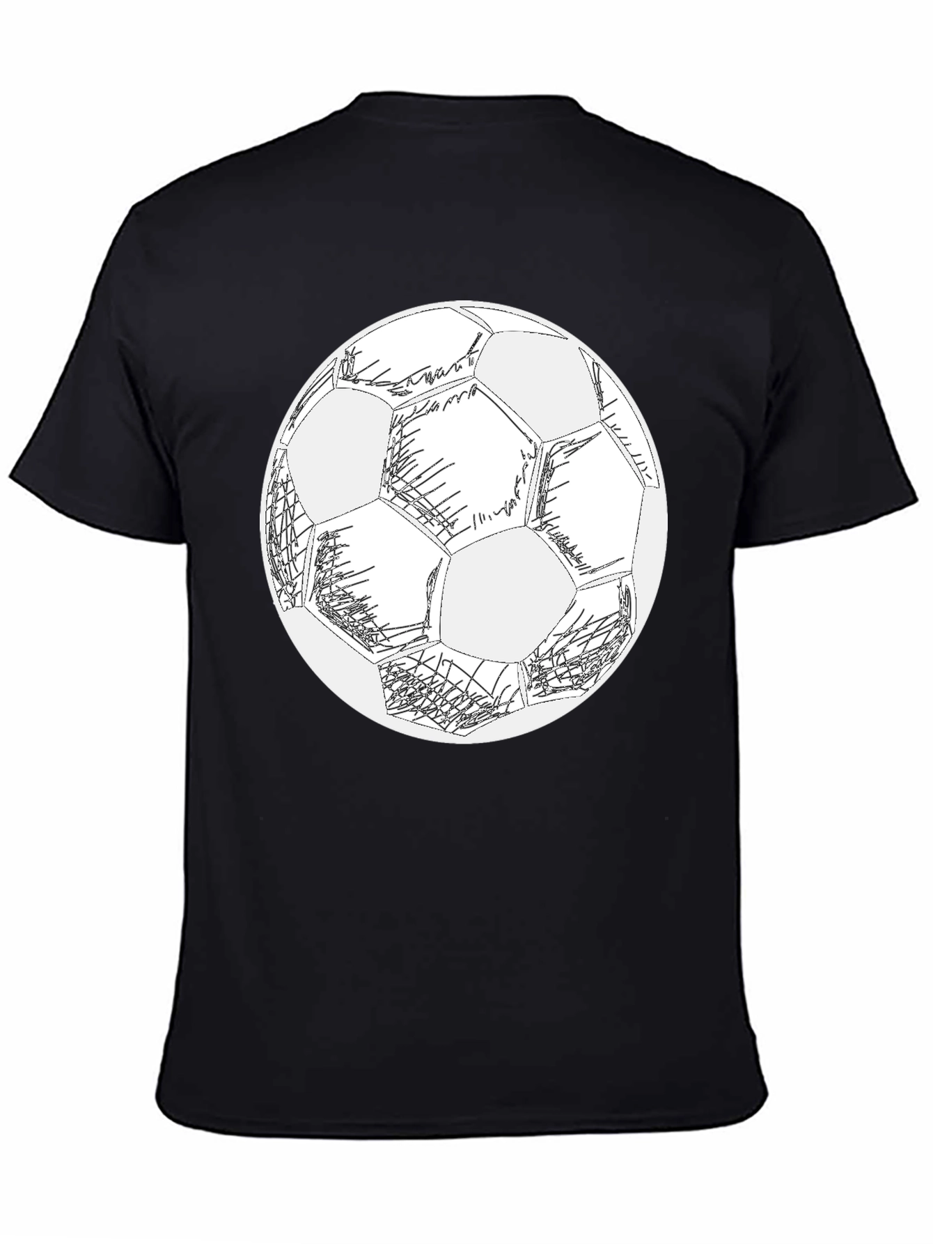 Soccer Ball Graphic Black T-Shirt