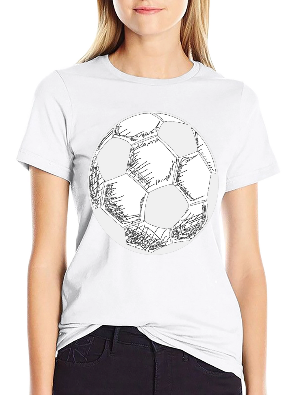Soccer Ball Graphic Black T-Shirt