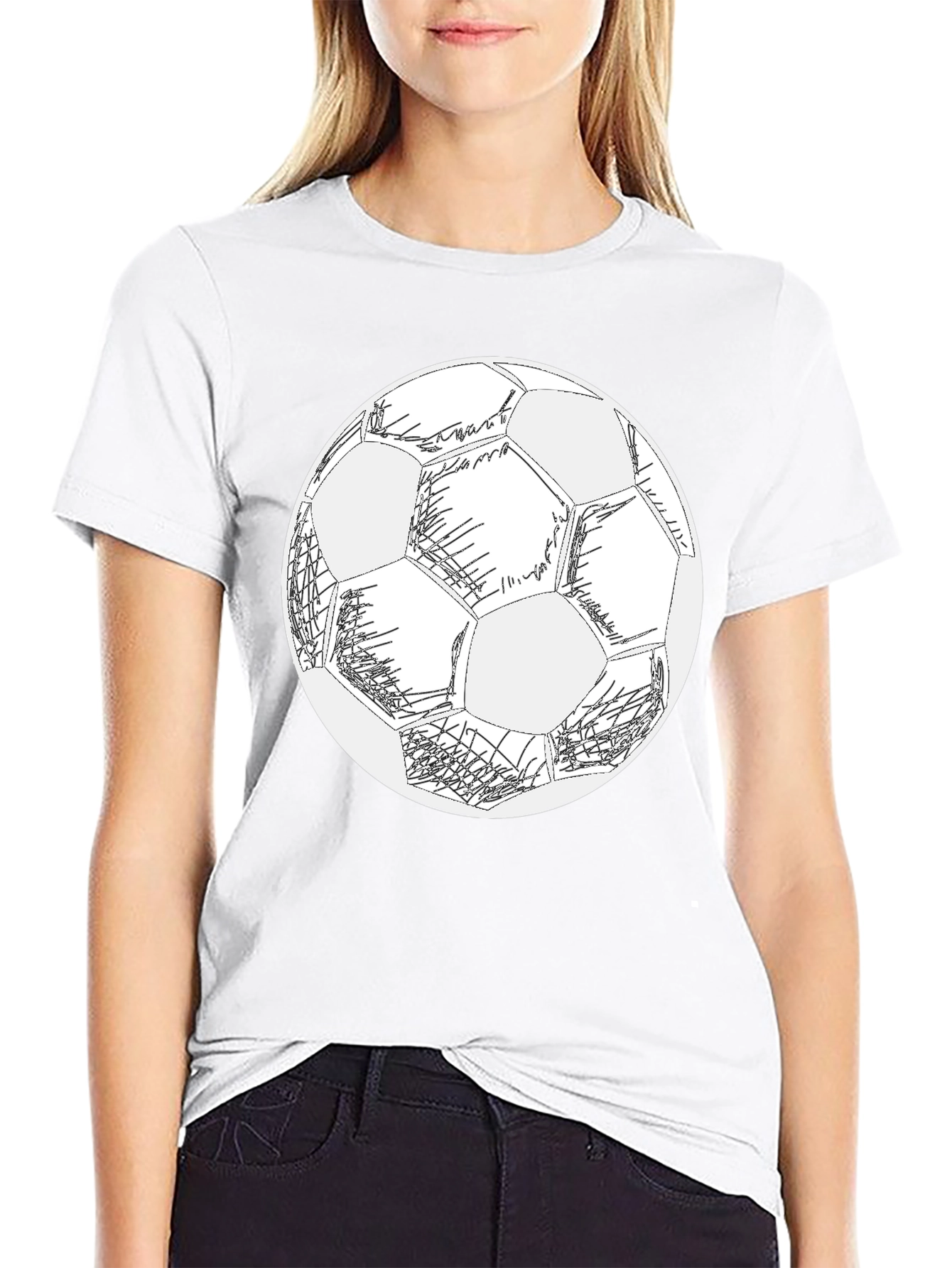 Soccer Ball Graphic Black T-Shirt