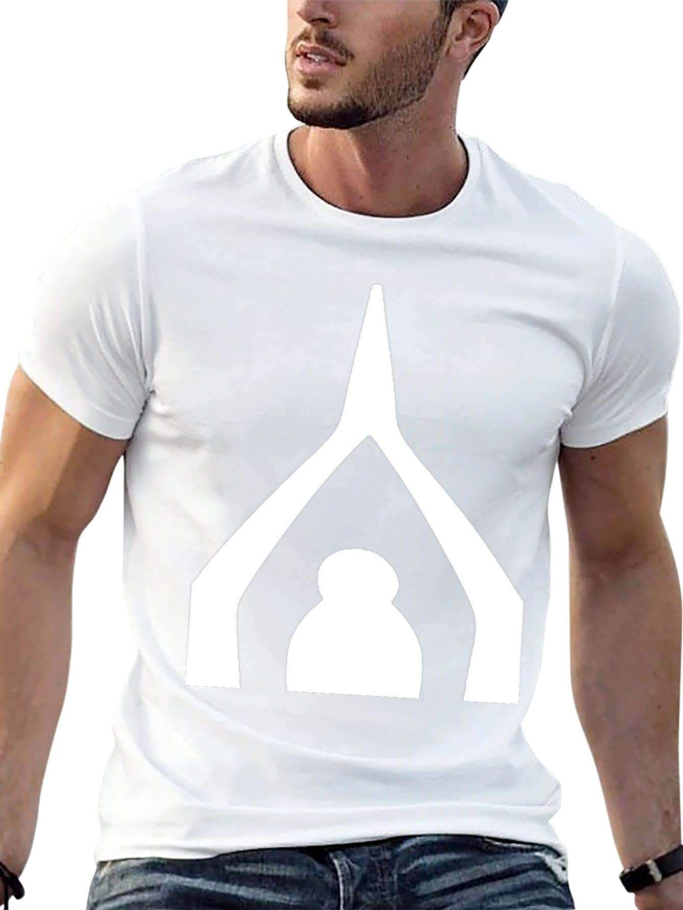 Minimalist Black T-Shirt with White Graphic Design