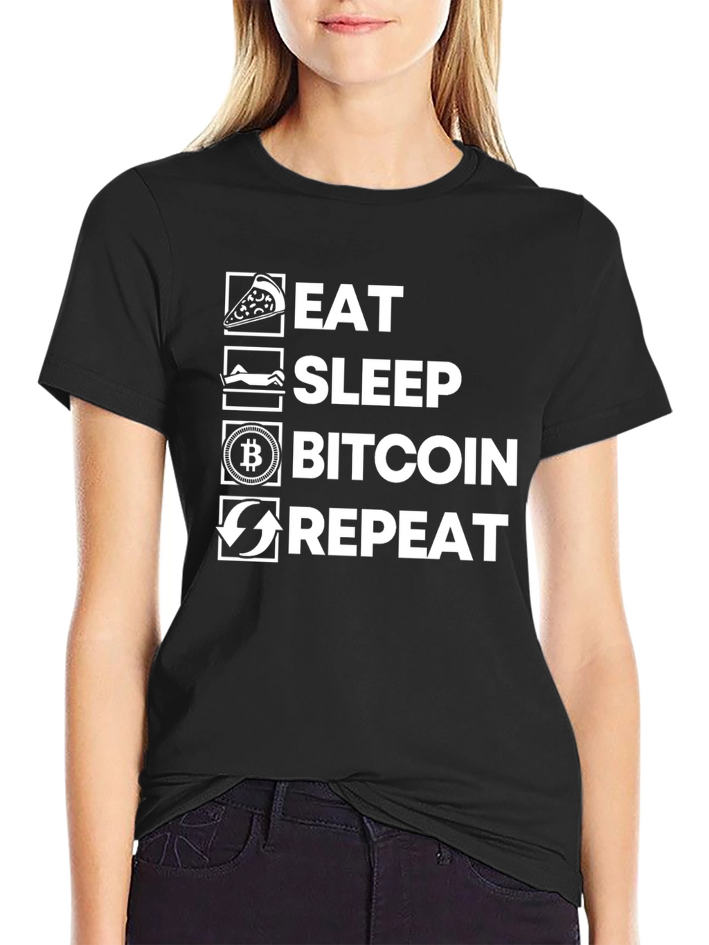 Eat Sleep Bitcoin Repeat T-Shirt - Crypto HODL Tee