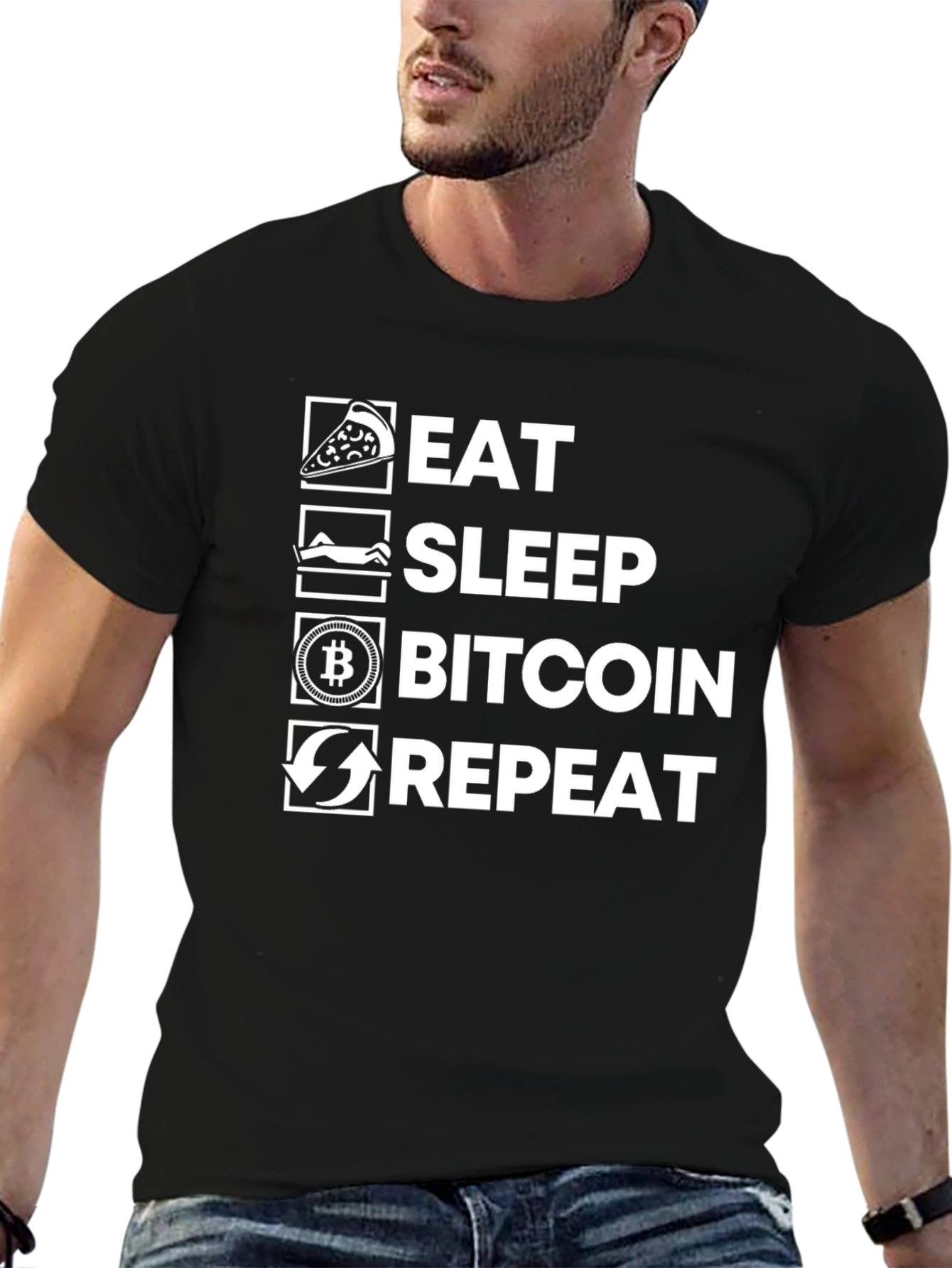 Eat Sleep Bitcoin Repeat T-Shirt - Crypto HODL Tee