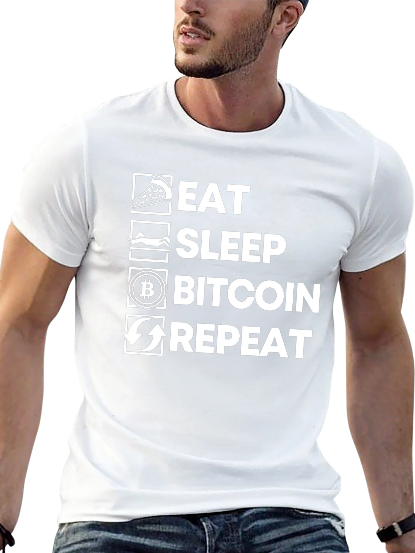 Eat Sleep Bitcoin Repeat T-Shirt - Crypto HODL Tee