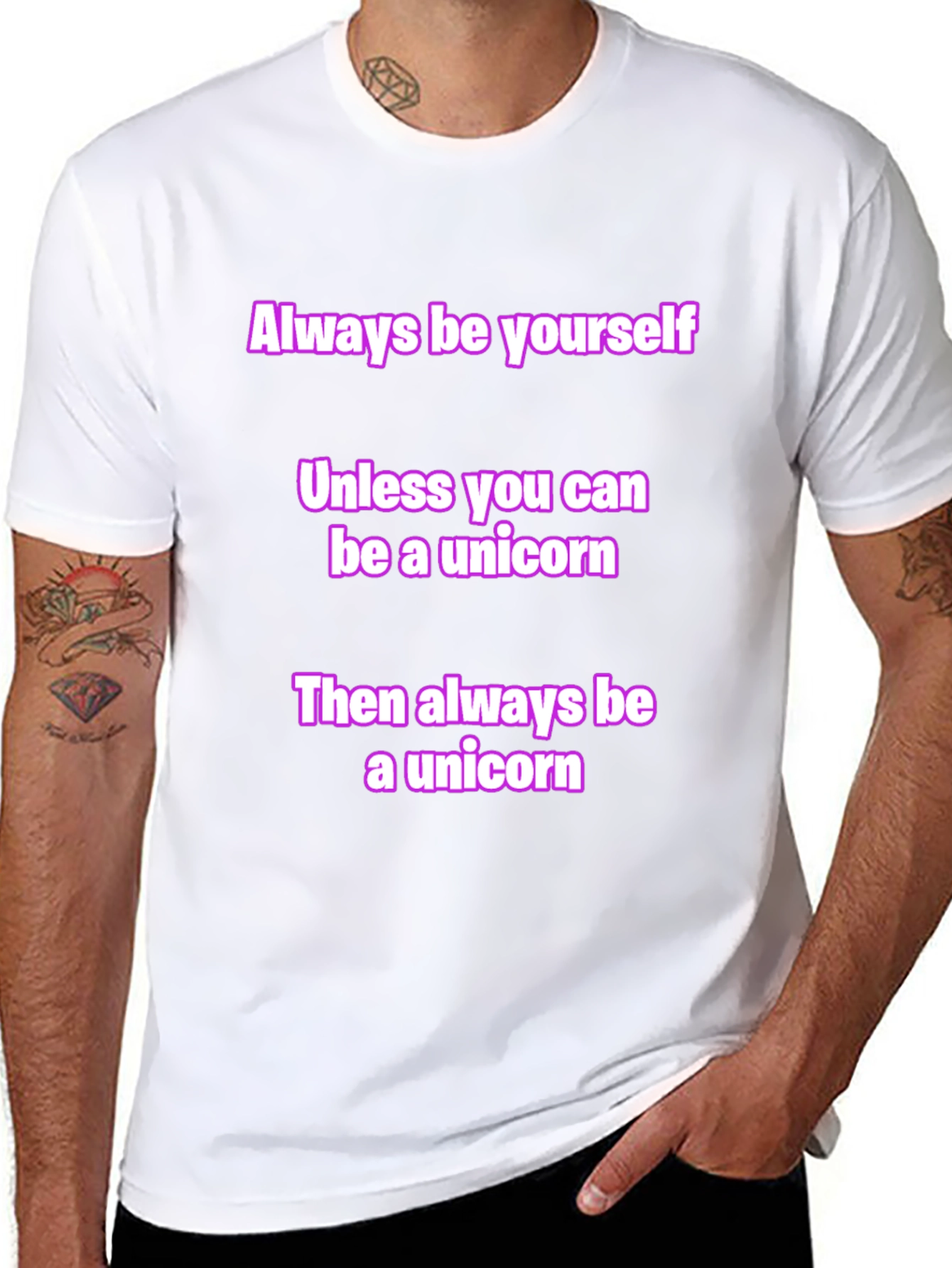 Unicorn Graphic Tee - Always Be Yourself T-Shirt