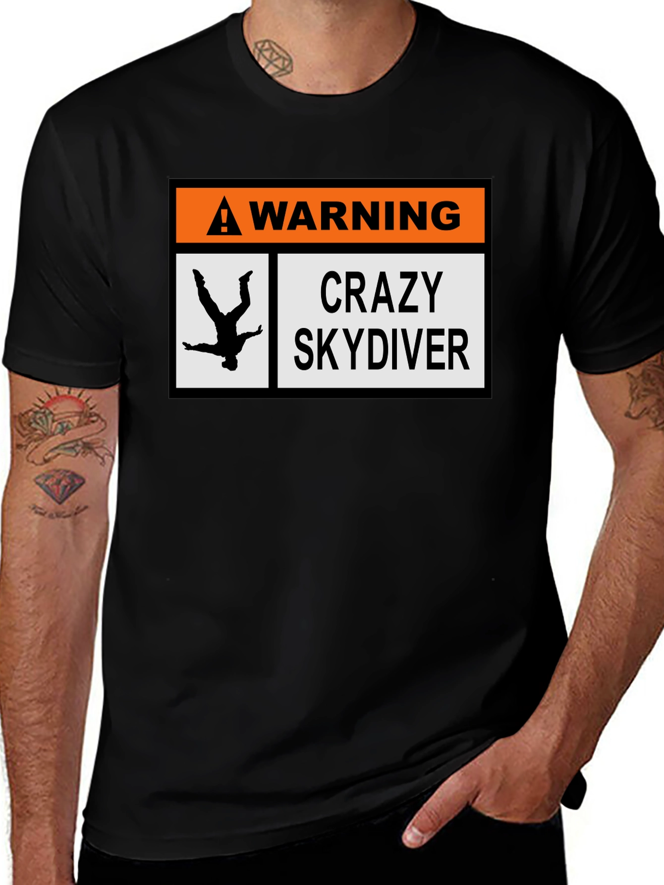 Warning Crazy Skydiver T-Shirt