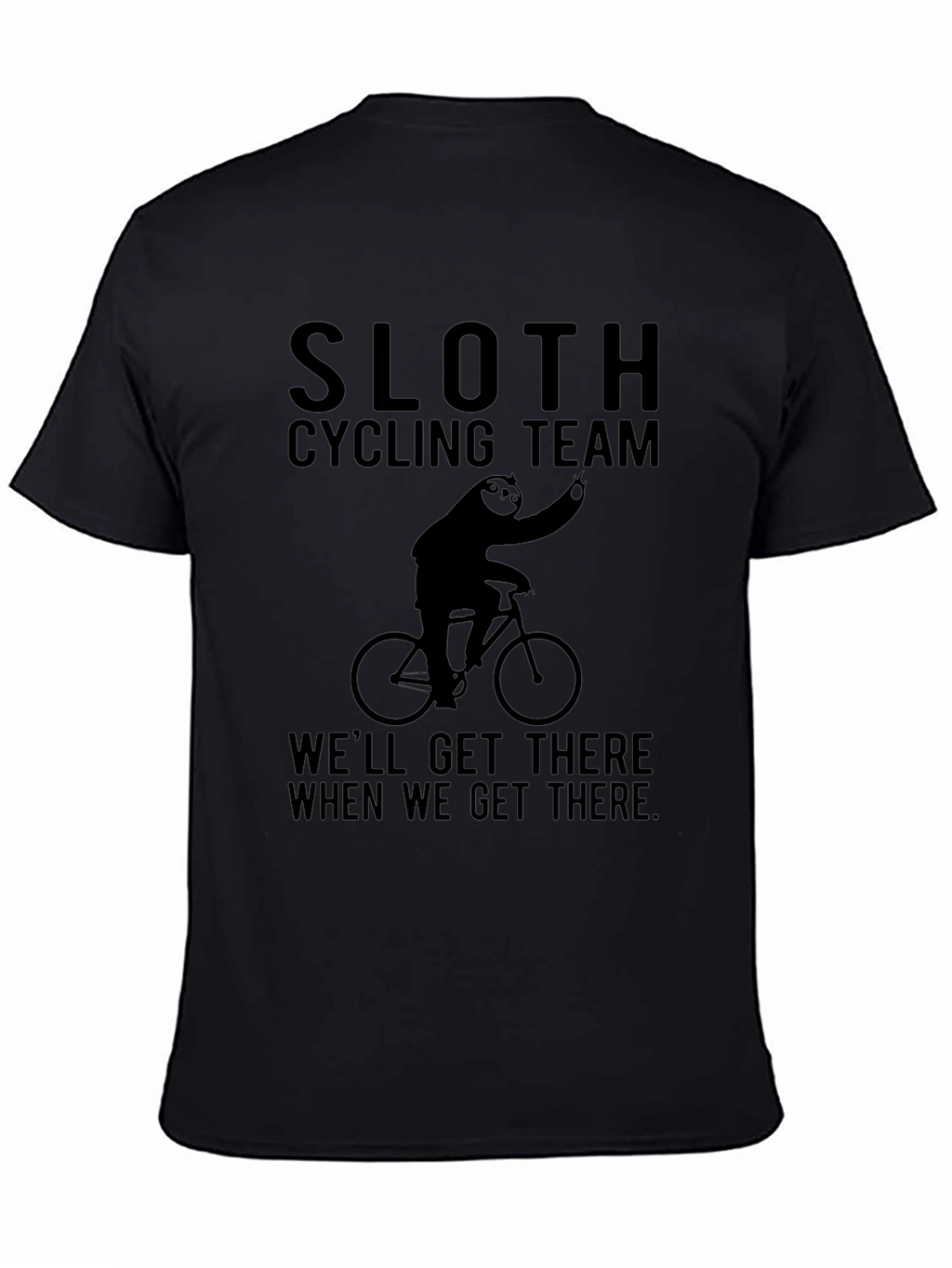 Sloth Cycling Team Black T-Shirt - Funny & Relaxed