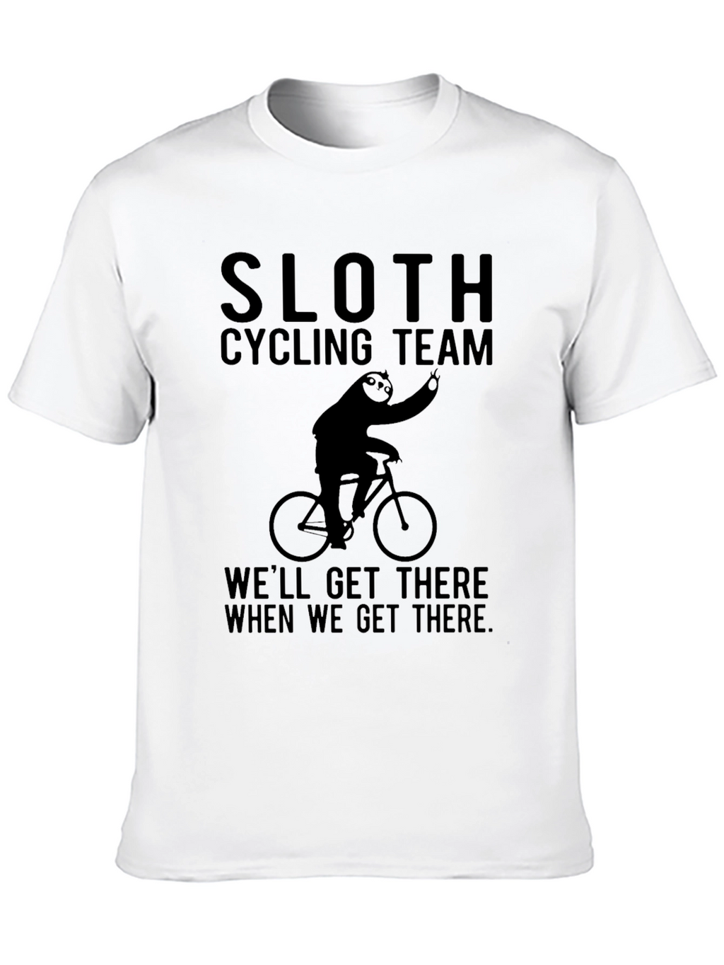 Sloth Cycling Team Black T-Shirt - Funny & Relaxed