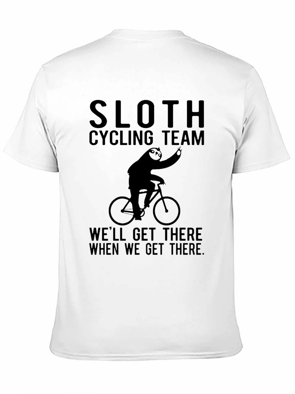 Sloth Cycling Team Black T-Shirt - Funny & Relaxed