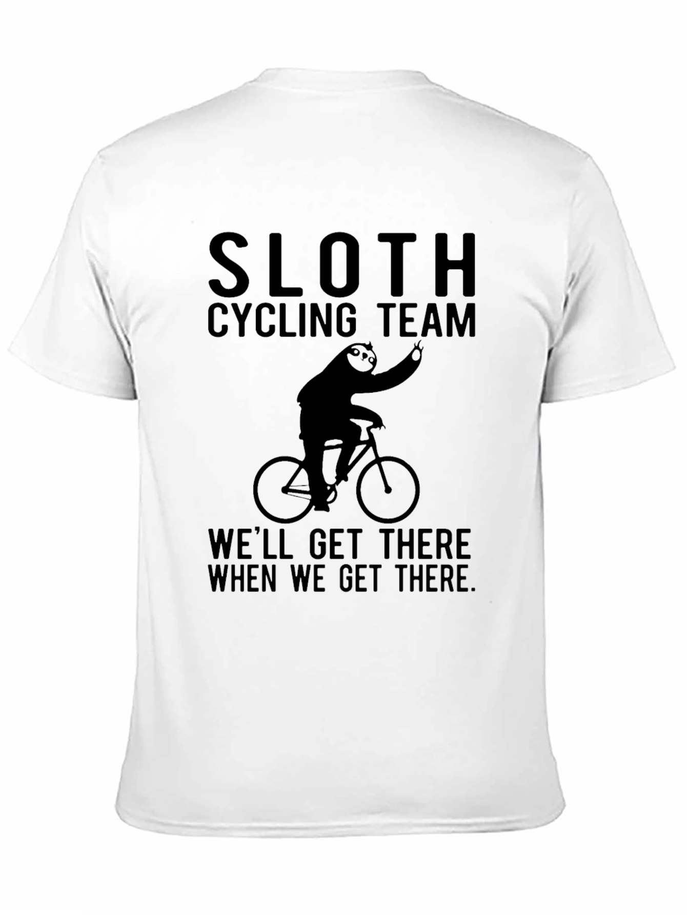 Sloth Cycling Team Black T-Shirt - Funny & Relaxed