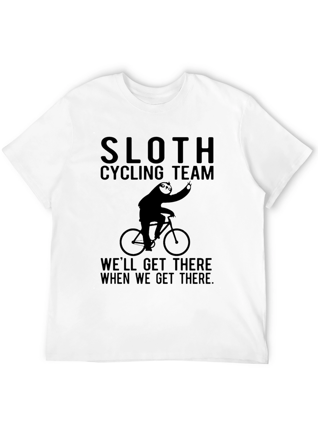 Sloth Cycling Team Black T-Shirt - Funny & Relaxed