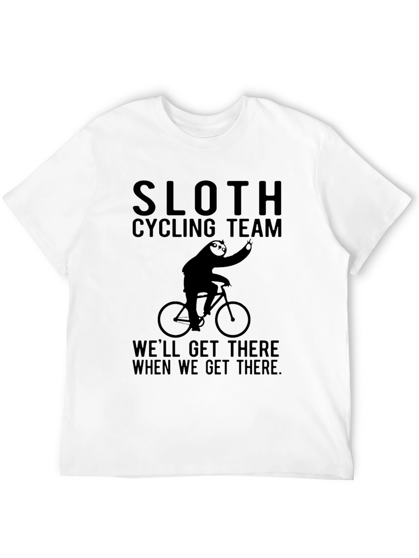 Sloth Cycling Team Black T-Shirt - Funny & Relaxed