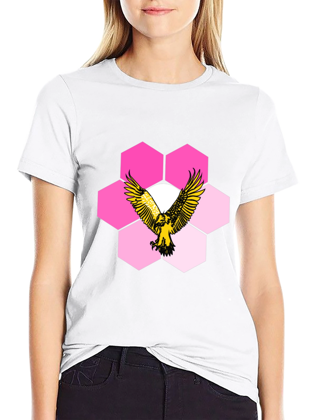 Eagle Hexagon Graphic T-Shirt - Cool Design!