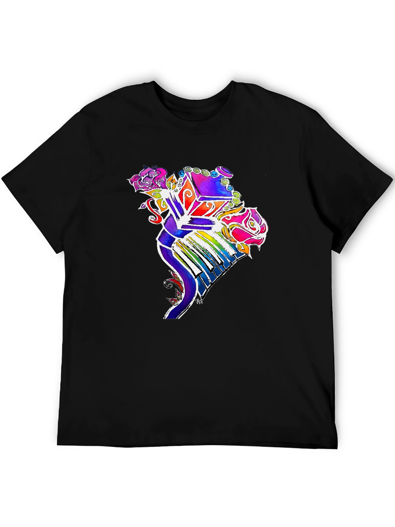 Floral Piano T-Shirt - Colorful Music Tee