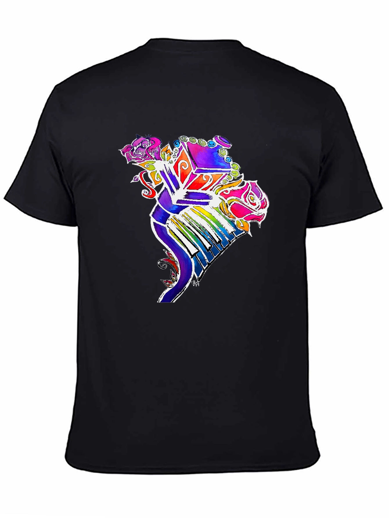 Floral Piano T-Shirt - Colorful Music Tee