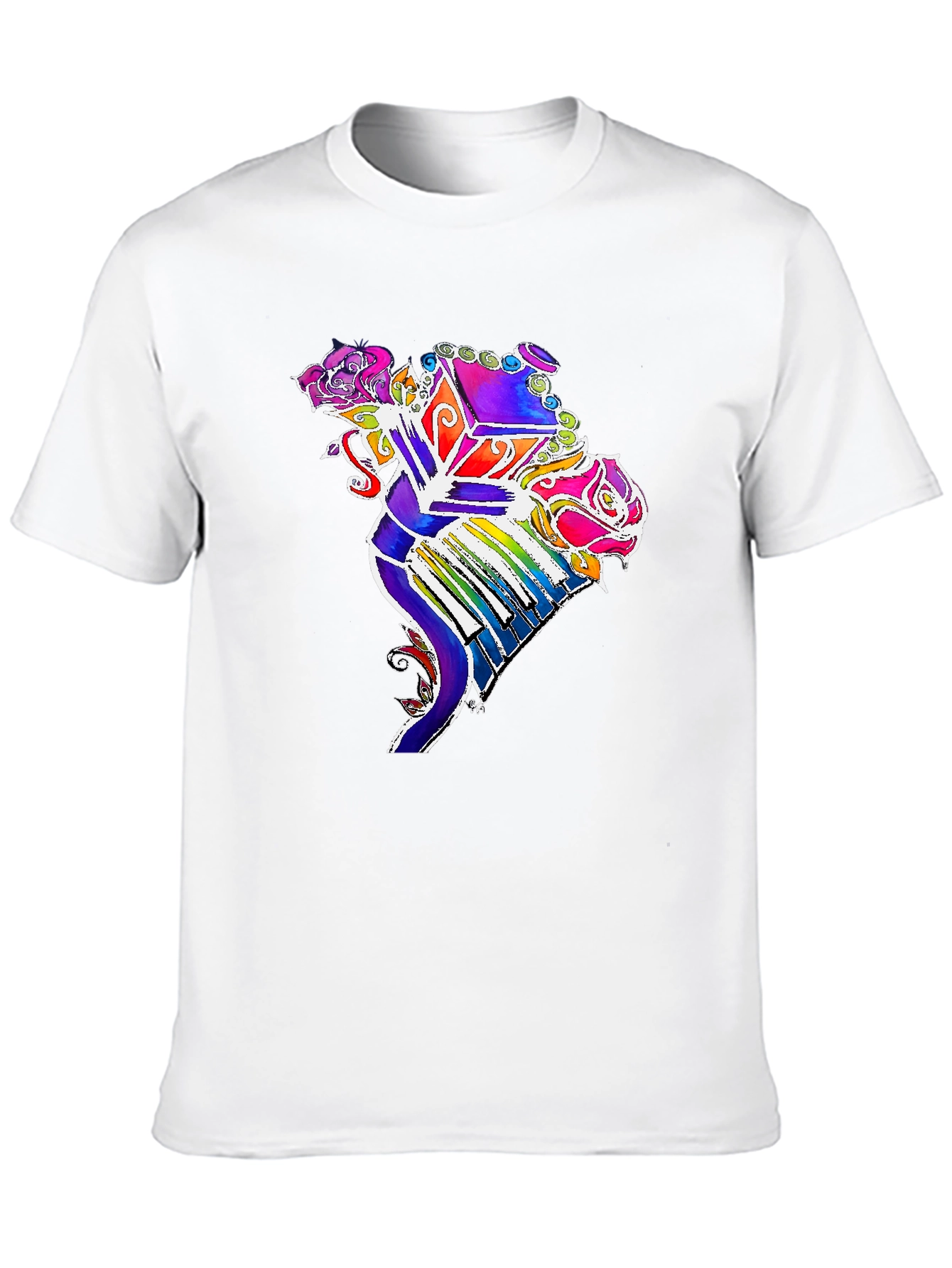 Floral Piano T-Shirt - Colorful Music Tee