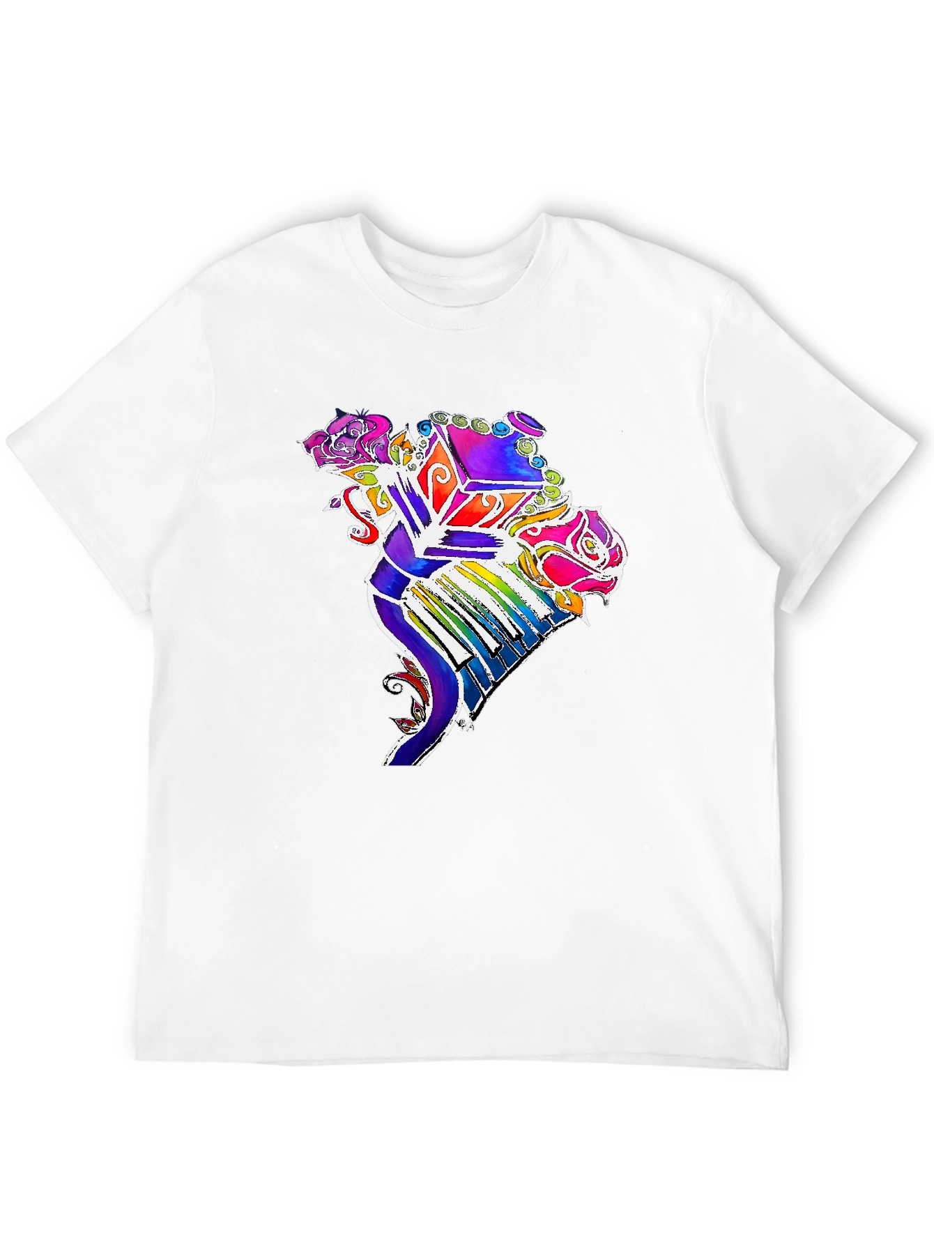Floral Piano T-Shirt - Colorful Music Tee