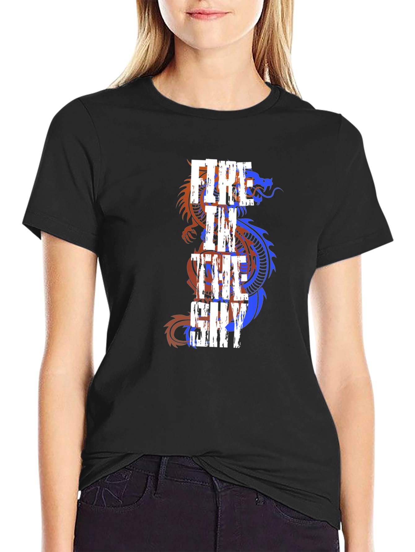 Fire in the Sky Dragon Graphic T-Shirt